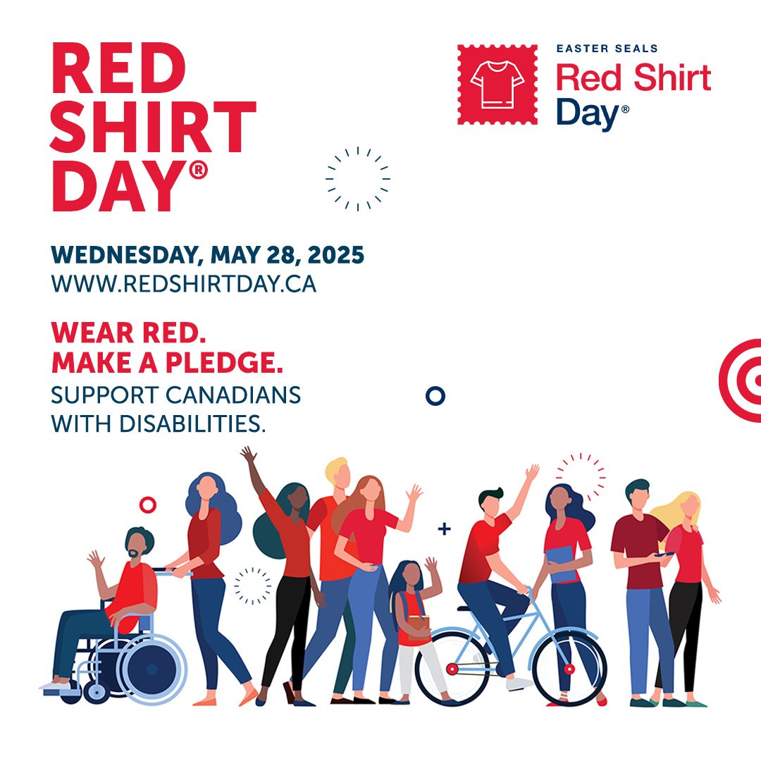 graphic of people with diabilities and red shirt day details