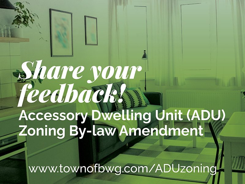 A home kitchen with the ADU Survey advertised