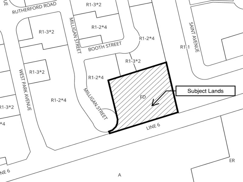 Image of Notice subject lands outlined on map