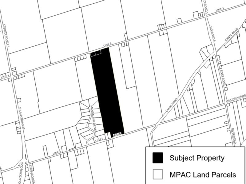 subject property highlighted on map