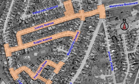 Map highlighting project area