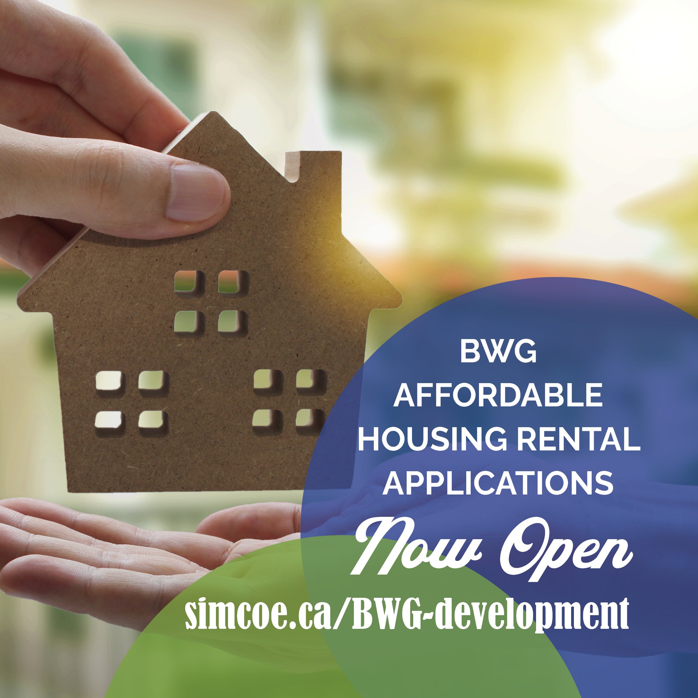 Image of hand holding little wooden house with text overlay