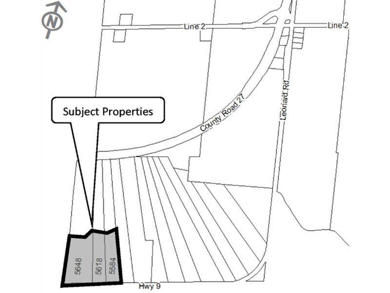 Image of map showing proposed location 