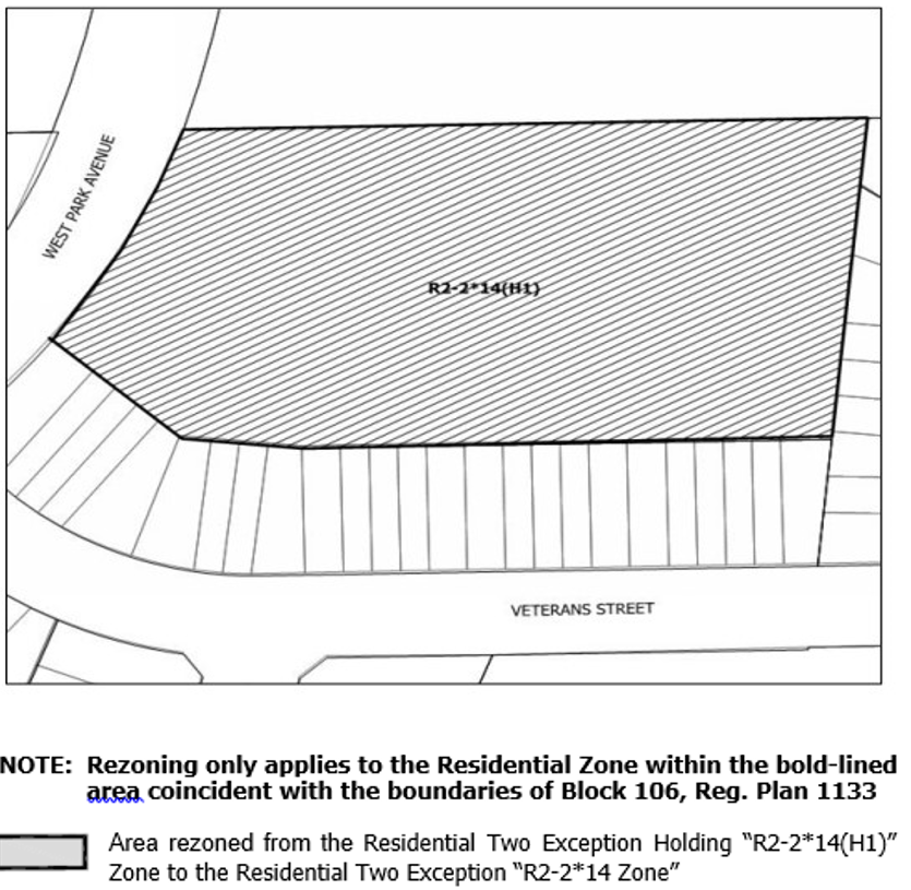 Illustration of proposed site for by-law to remove holding symbol