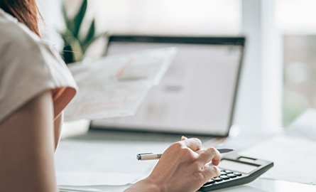 Accountant completing a calculation