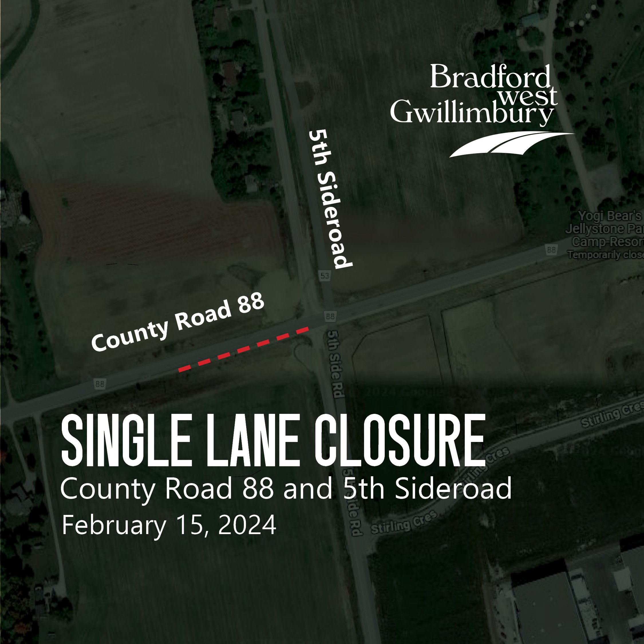 Work Notice County Road 88 and 5th Sideroad