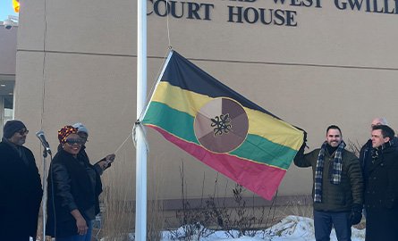 Photo from Black History Month flag raising