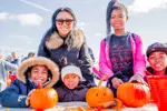 Kids with pumpkins