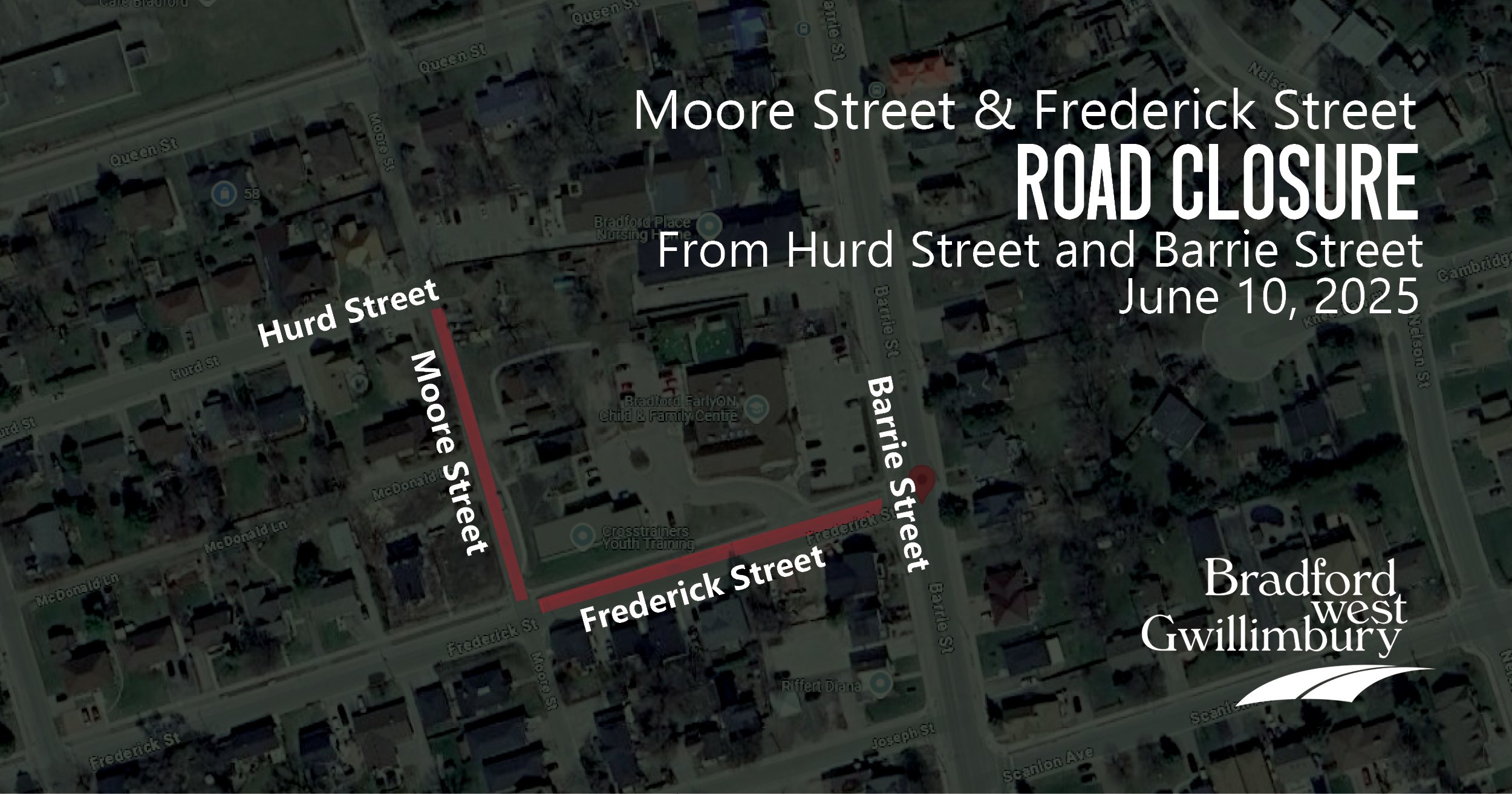Image of Frederick street showing a road closure
