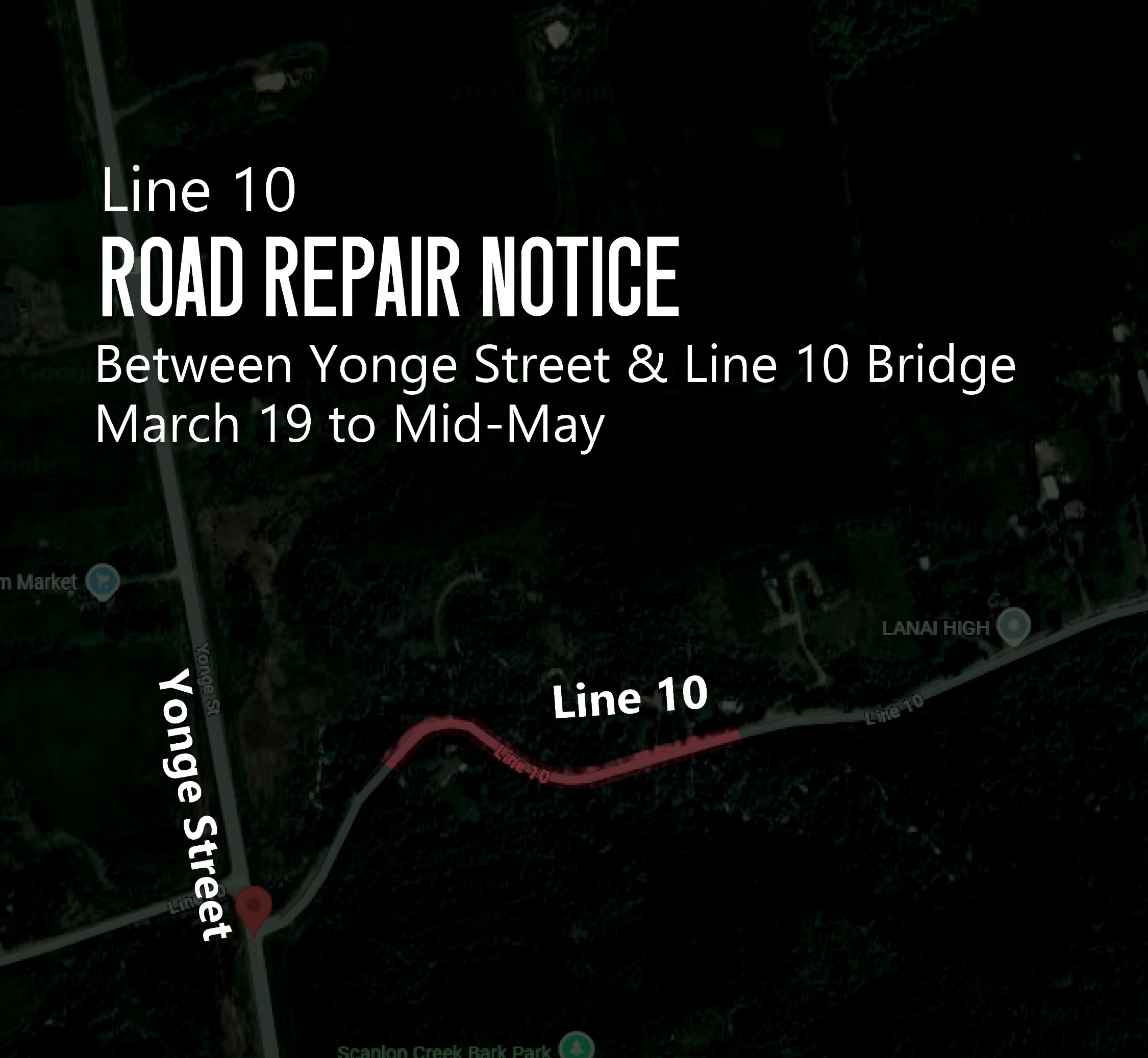 Image of Line 10 Closure on map