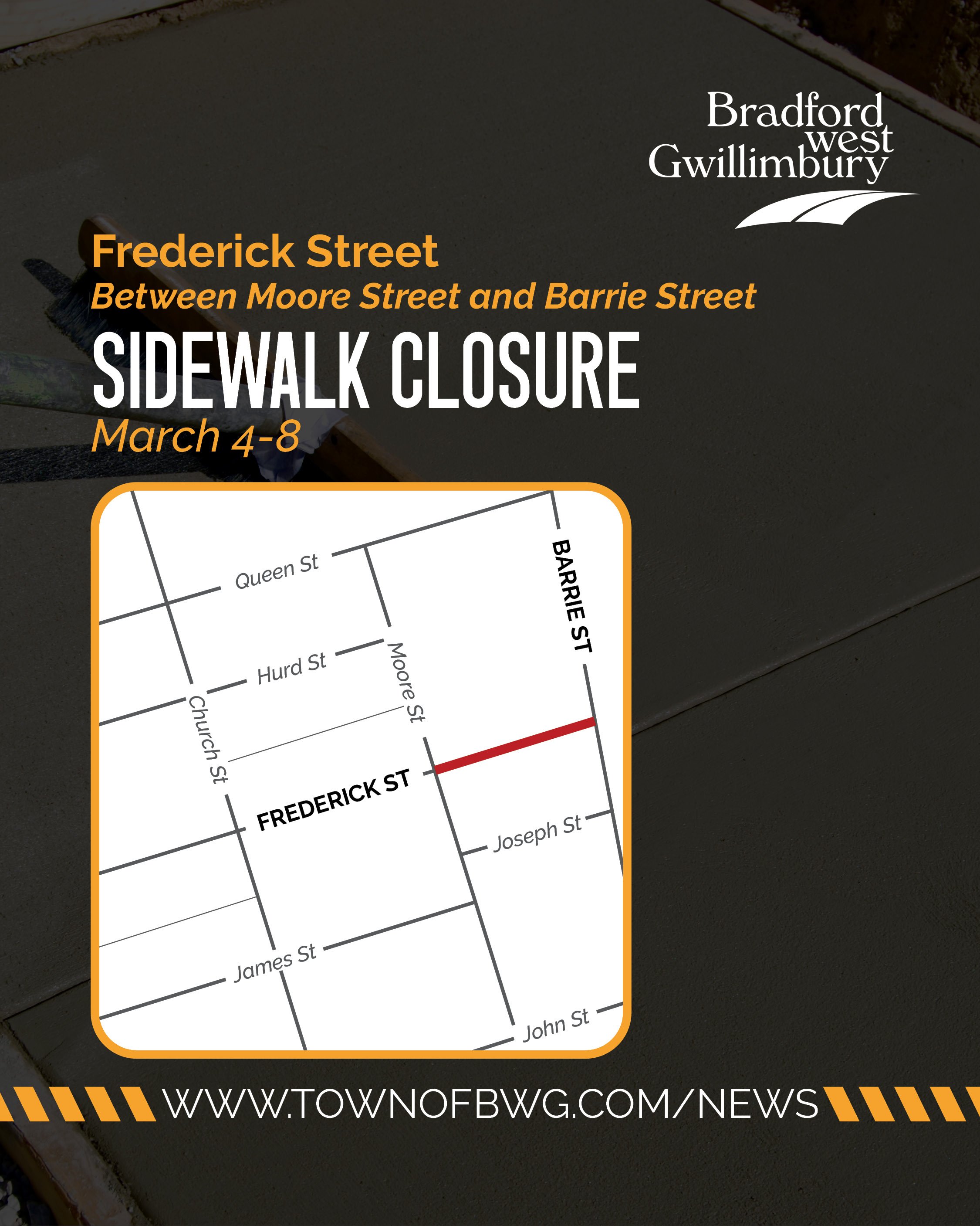frederick st sidewalk closure